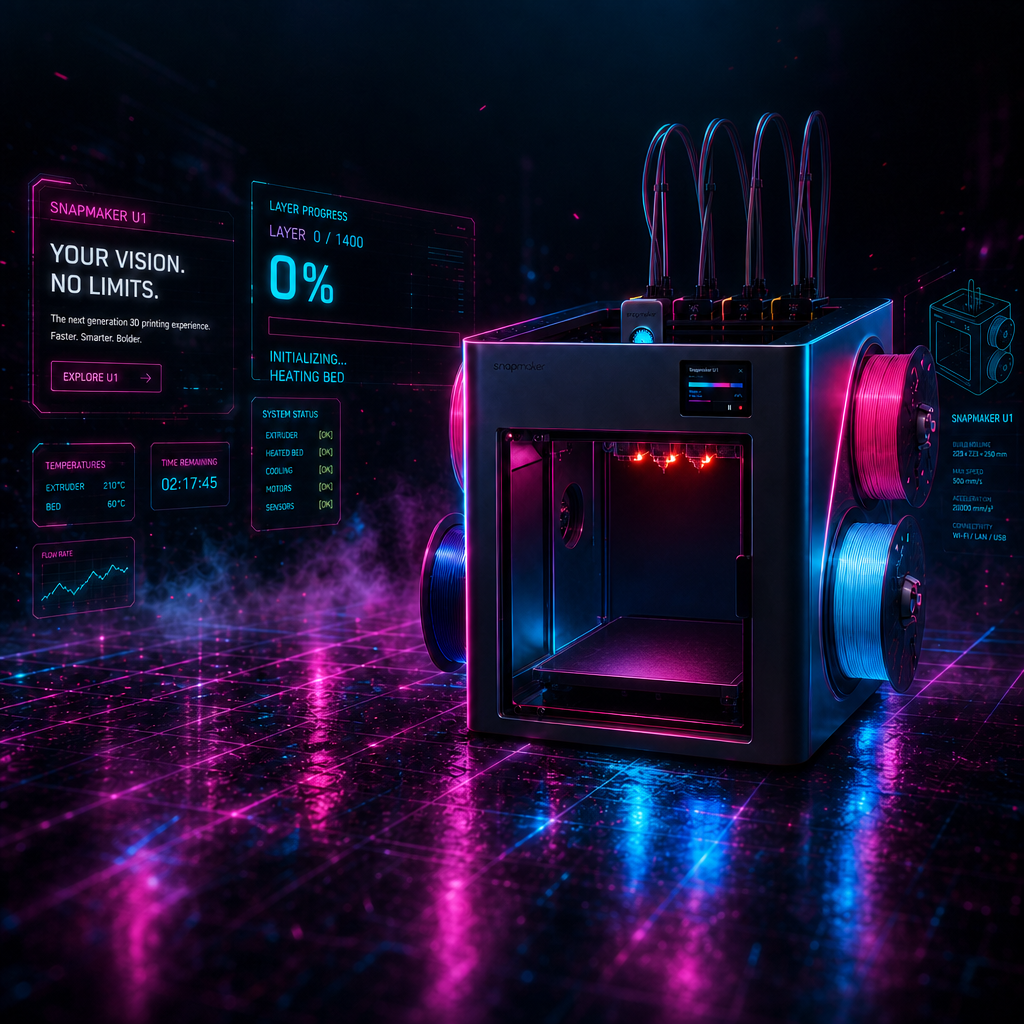 FDM принтер начинает печать детали